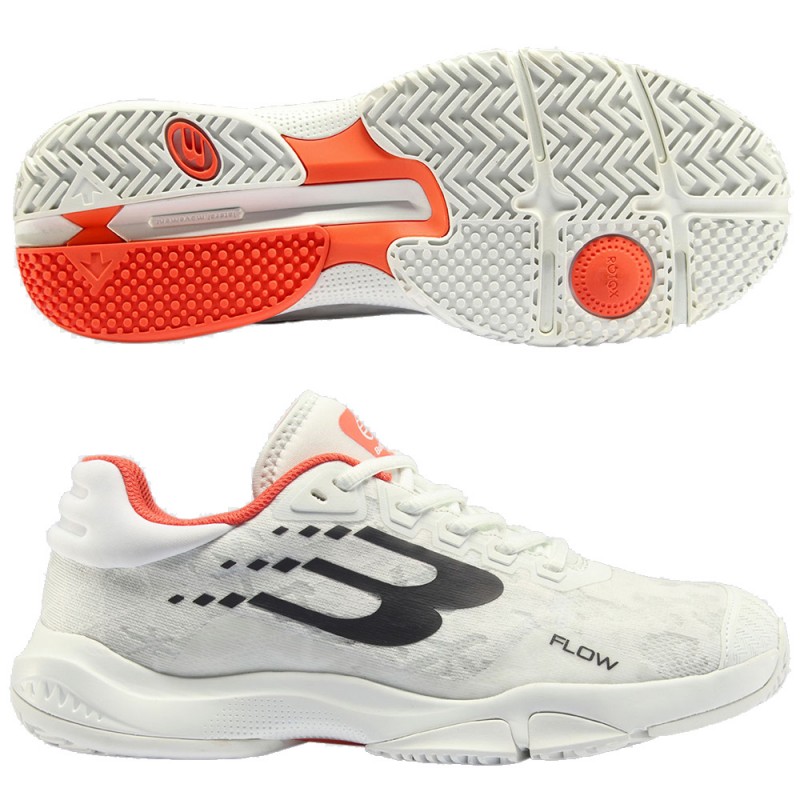 Bullpadel Flow 24I white orange 2024 padelskor Bullpadel Flow 24I white orange 2024 padelskor