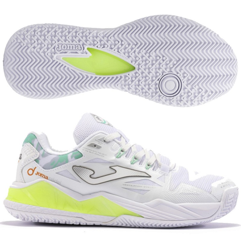 Joma Spin Lady 2402 white green 2024 padelskor Joma Spin Lady 2402 white green 2024 padelskor