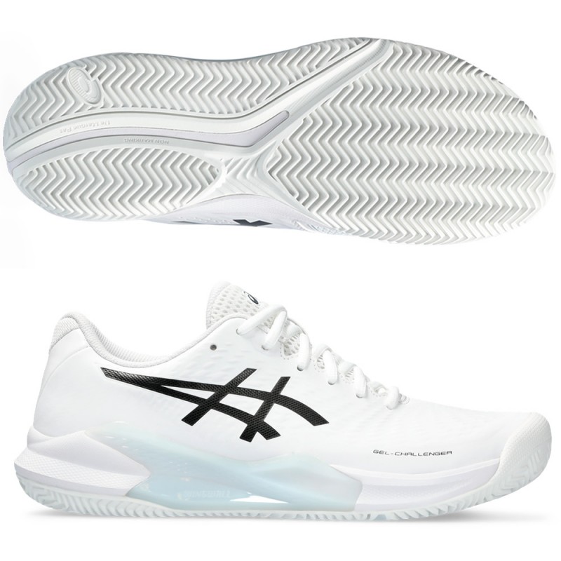 Asics Gel Challenger 14 Clay vit svarta 2024 padelskor Asics Gel Challenger 14 Clay vit svarta 2024 padelskor