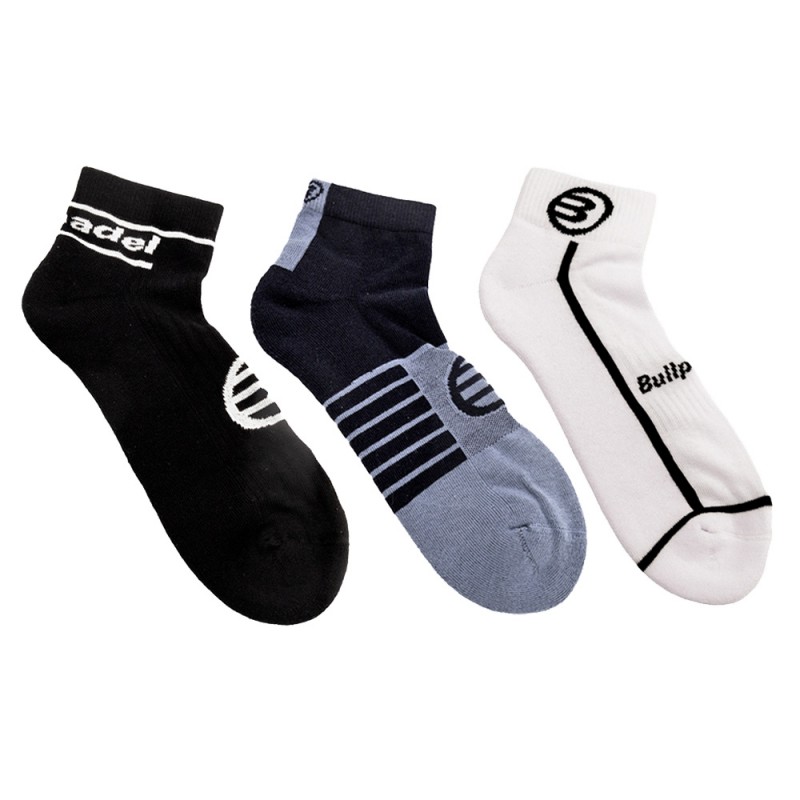 Bullpadel BP2410L svarta blåa sockar skugga Bullpadel BP2410L svarta blåa sockar skugga
