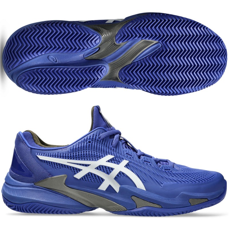 Asics Court FF 3 Clay dark cobalt white 2025 padelskor Asics Court FF 3 Clay dark cobalt white 2025 padelskor