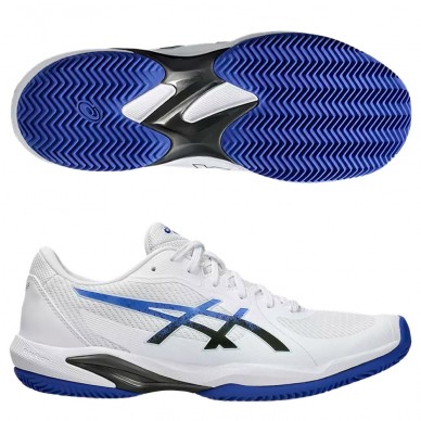 Asics Solution Swift FF2 Clay vit mörk kobolt 2025 Padelskor