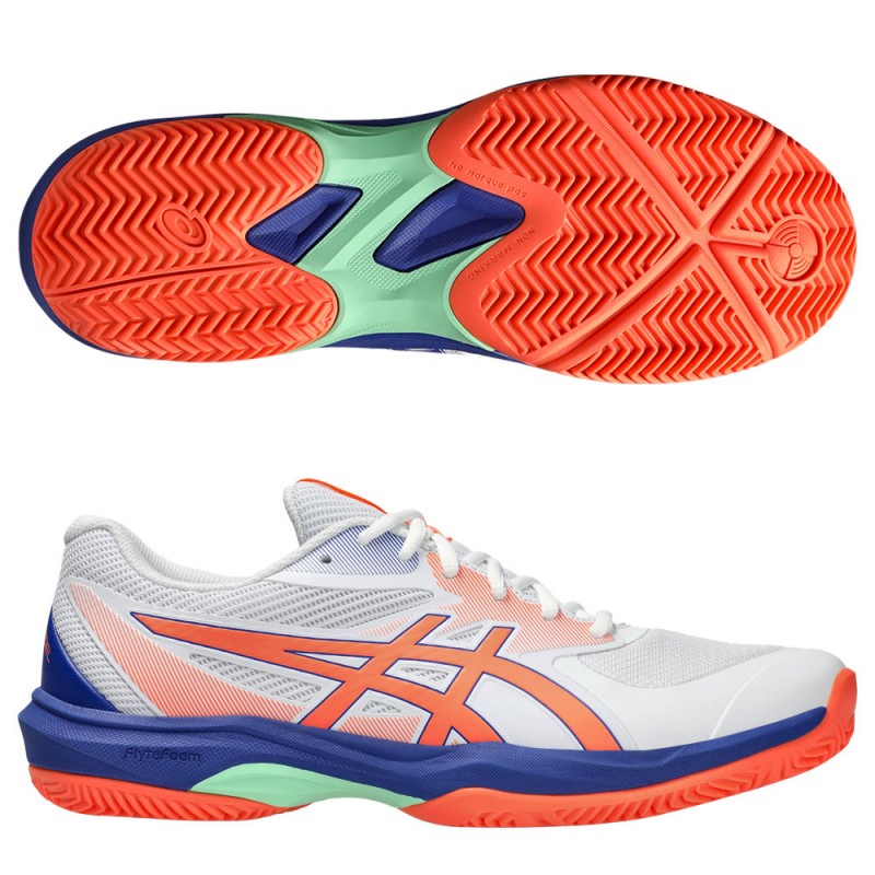 Asics Game FF Padel white vivid coral 2025 padelskor Asics Game FF Padel white vivid coral 2025 padelskor