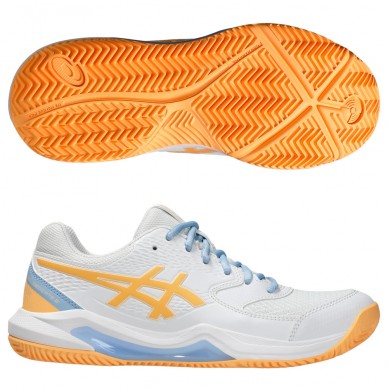 Asics Gel Dedicate 8 Padel white orange glow 2025 padelskor