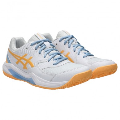 Asics Gel Dedicate 8 Padel white orange glow 2025 padelskor