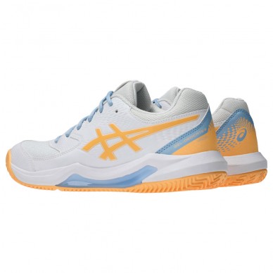 Asics Gel Dedicate 8 Padel white orange glow 2025 padelskor
