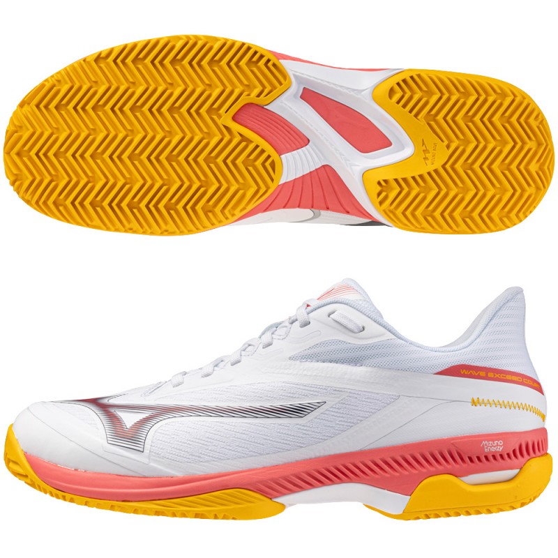 Mizuno Wave Exceed Court CC vit calypso korall 2025 padelskor