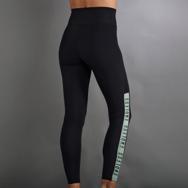 Endless Syncro svarta skogsgröna Leggings