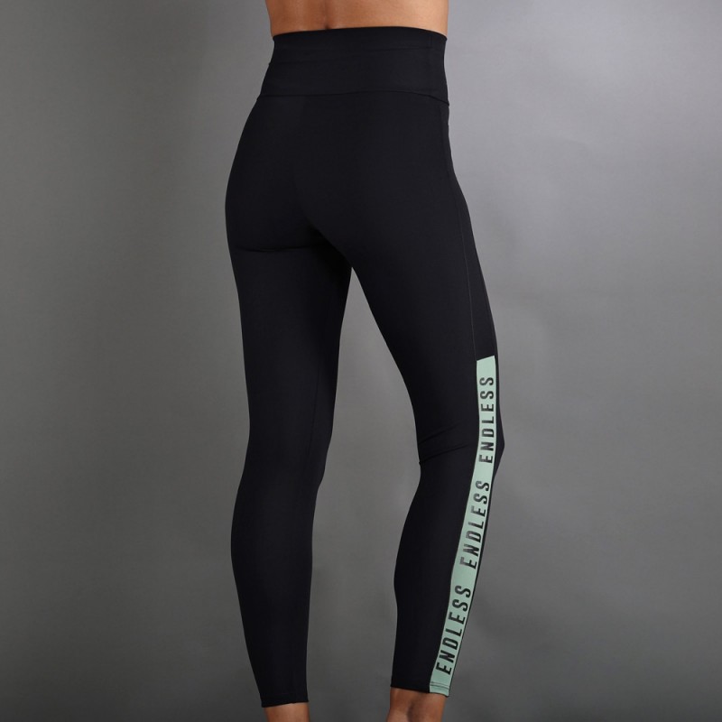 Endless Syncro svarta skogsgröna Leggings