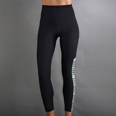 Endless Syncro svarta skogsgröna Leggings