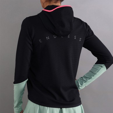 Endless Breath Line svart grön hoodie