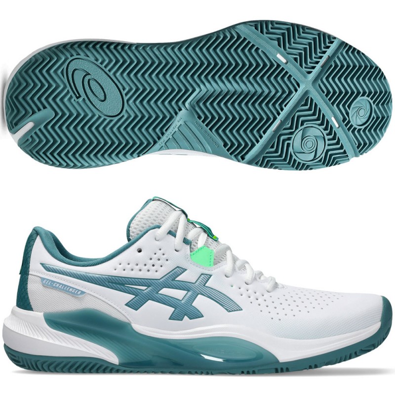 Asics Gel Challenger 15 white misty pine 2026 Padelskor