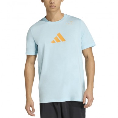 Adidas M Padel Cat blå cyan T-shirt