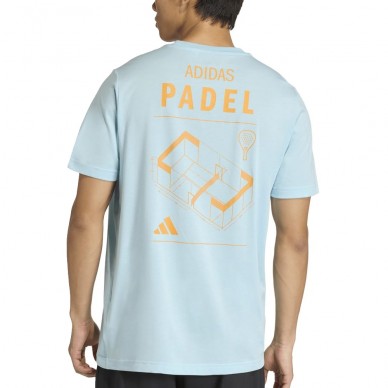 Adidas M Padel Cat blå cyan T-shirt