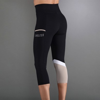 Endless Line Pocket HW 7/8 svarta delave leggings