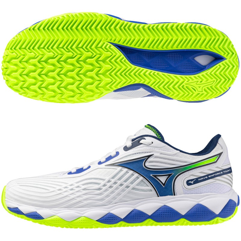 Mizuno Wave Enforce Tour 2 CC white dazzling blue 2026 Padelskor
