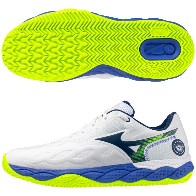 Mizuno Wave Enforce Court CC white dazzling blue 2026 Padelskor