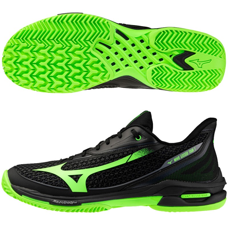 Mizuno Wave Exceed Tour 7 Padel black glowing apple 2026 Padelskor