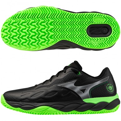 Mizuno Wave Enforce Court Padel black foliage green 2026 Padelskor
