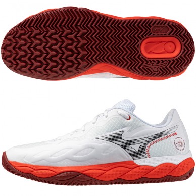 Mizuno Wave Enforce Court CC fiery red white 2026 Padelskor