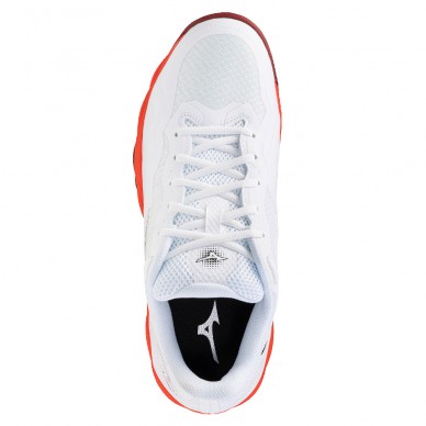 Mizuno Wave Enforce Court CC fiery red white 2026 Padelskor