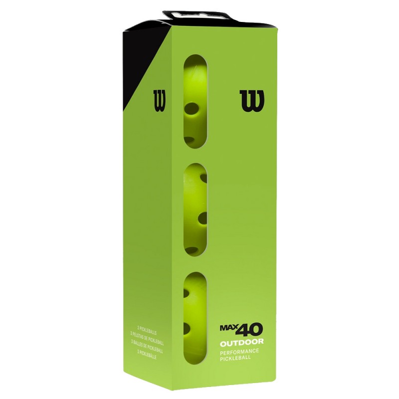 Wilson Pickleballbollar MAX 40 Outdoor 3 Pack gröna