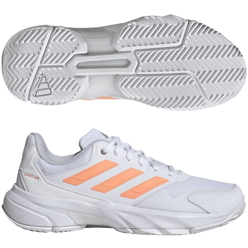 Adidas padelskor Courtjam Control 3 W white beam orange 2026