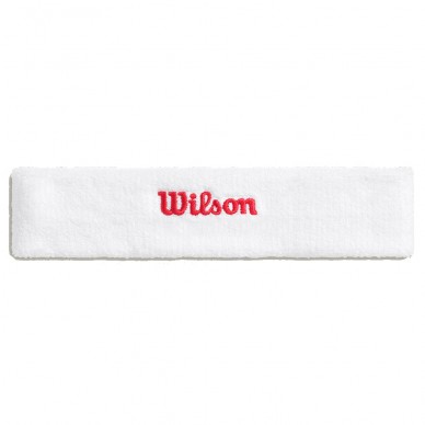 Pannband Wilson Terry vit med röd logotyp