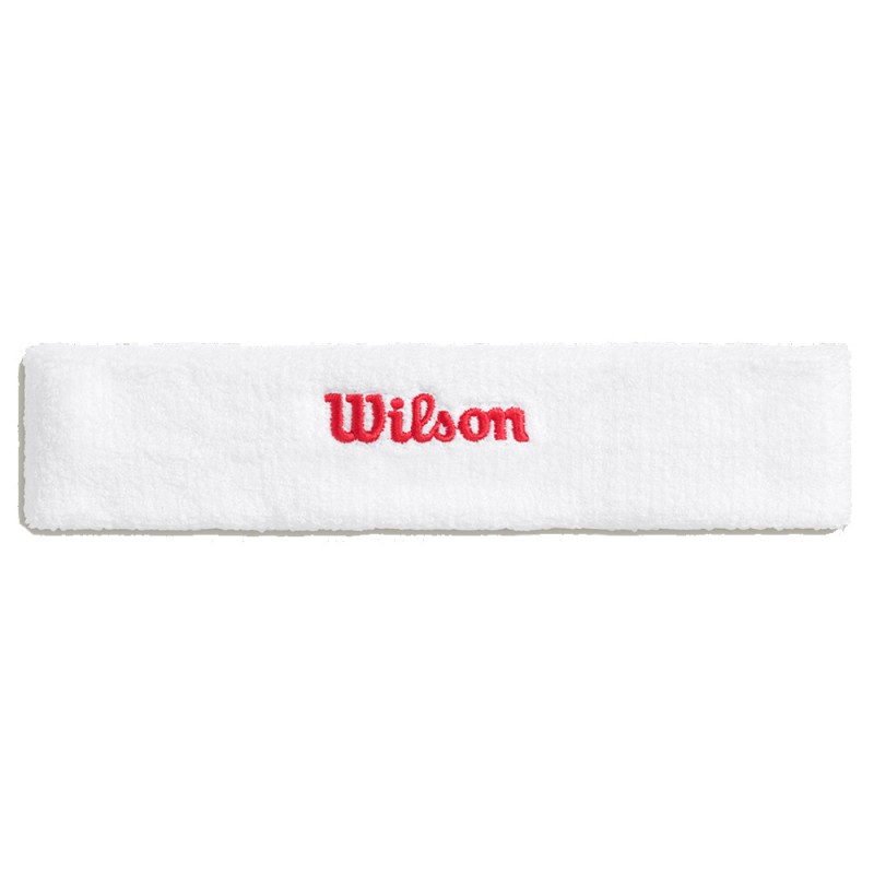Pannband Wilson Terry vit med röd logotyp