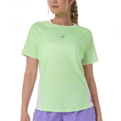 Asics Court All Over Print SS Top grön vit T-shirt