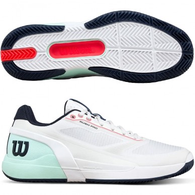 Wilson Rush Pro 5 Clay white bay 2026 Padelskor
