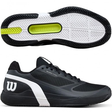 Wilson Rush Pro 5 Clay Black White 2026 Padelskor