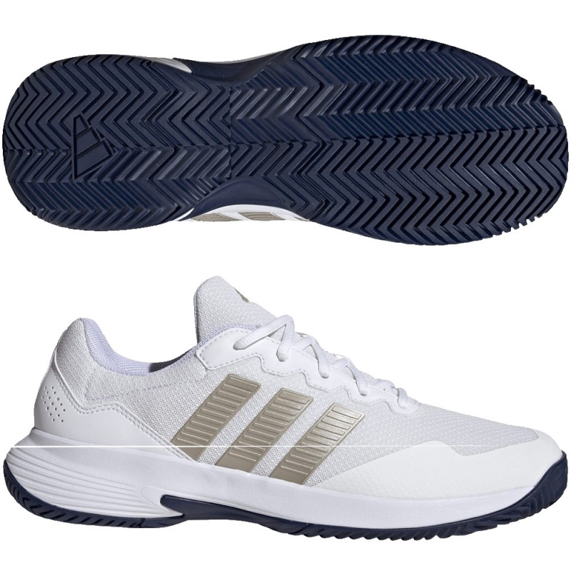 Adidas Gamecourt 2 M white metallic dark blue 2026 padelskor