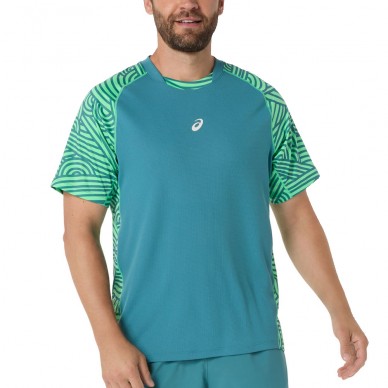 Asics Court All Over Print SS Top blågrön T-Shirt