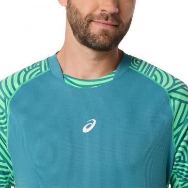 Asics Court All Over Print SS Top blågrön T-Shirt