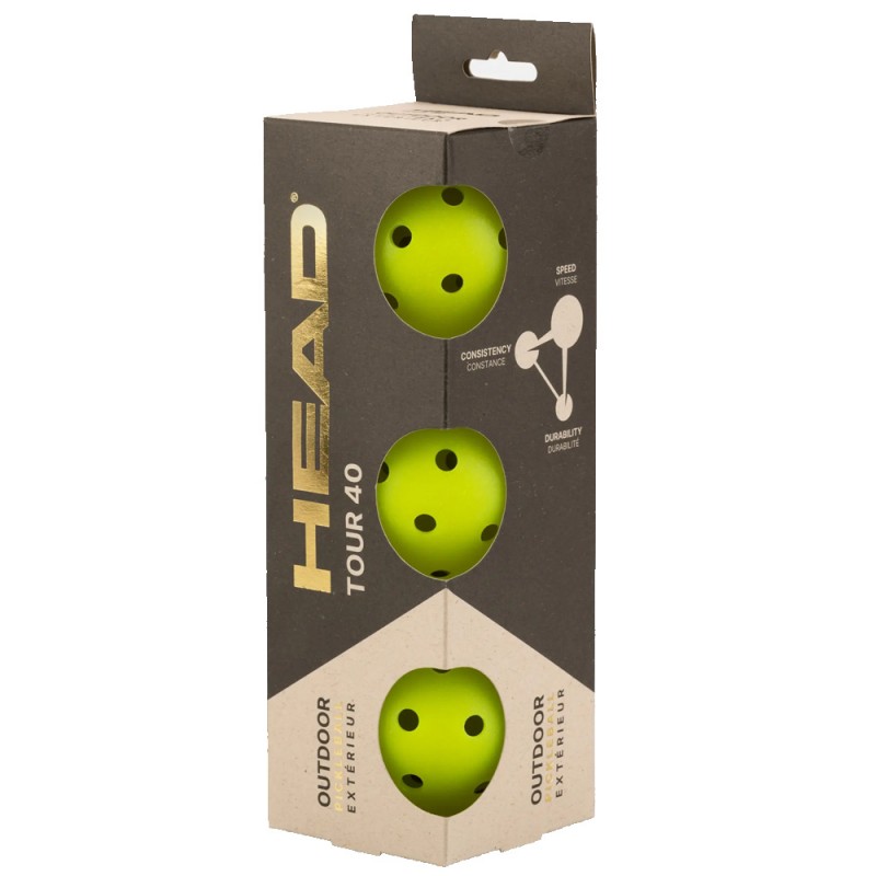 Head Pickleballbollar 3B Tour 40 gula bollar