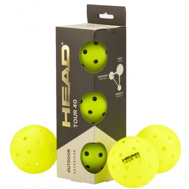 Head Pickleballbollar 3B Tour 40 gula bollar