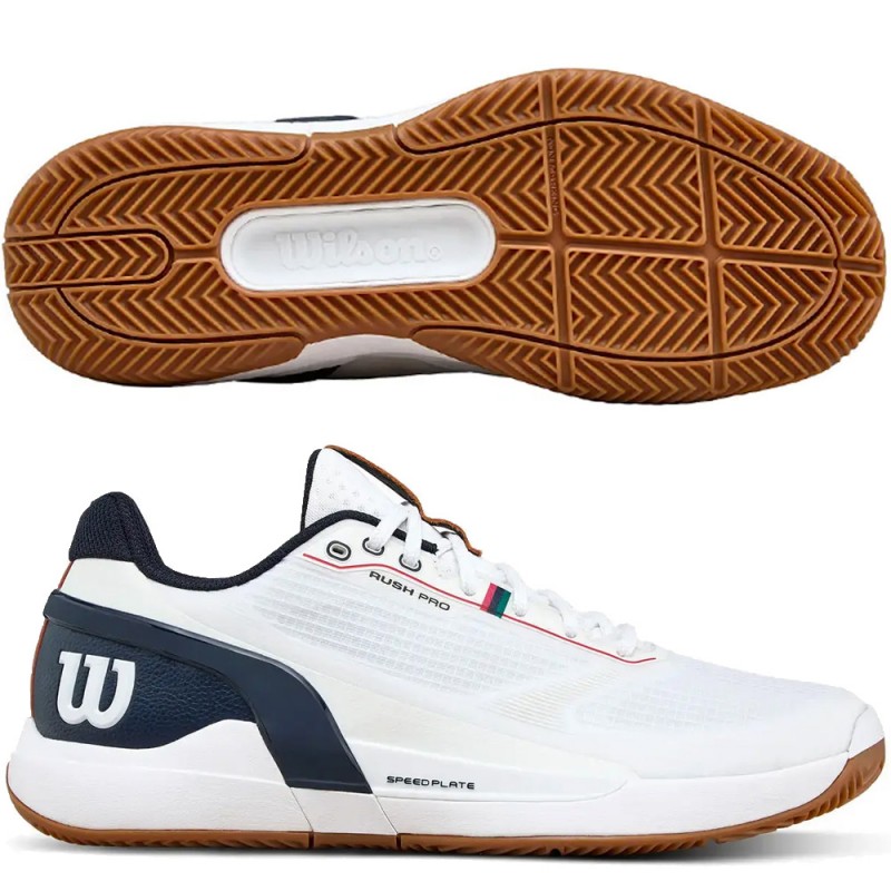 Wilson Rush Pro 5 Clay white navy 2026 padelskor