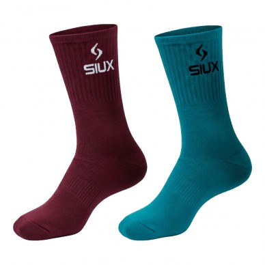 Socks Siux Groove Pack 2-pack vinröd himmelsblå