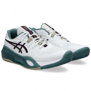 Asics Gel Resolution X Clay white dark aubergine 2026 padelskor