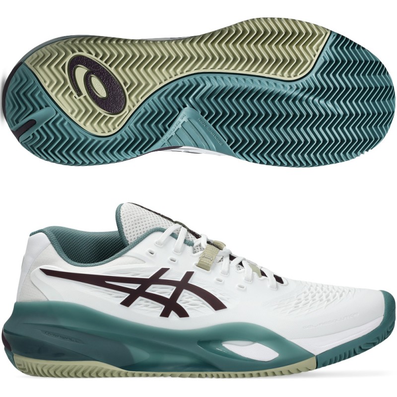 Asics Gel Resolution X Clay white dark aubergine 2026 padelskor