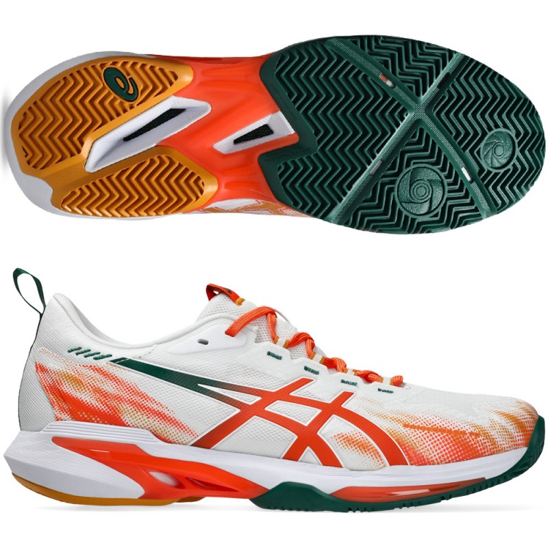 Asics Sonicsmash FF white energy orange 2026 padelskor