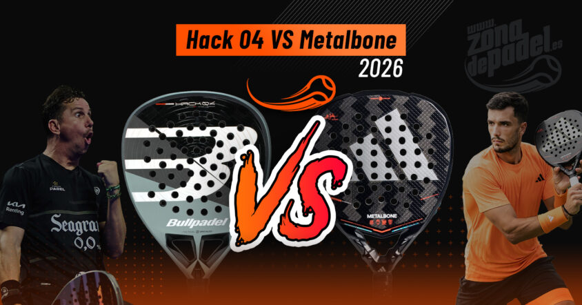 Jämförelse Bullpadel Hack 04 2026 VS Adidas Metalbone 2026: padelracket med ren kraft
